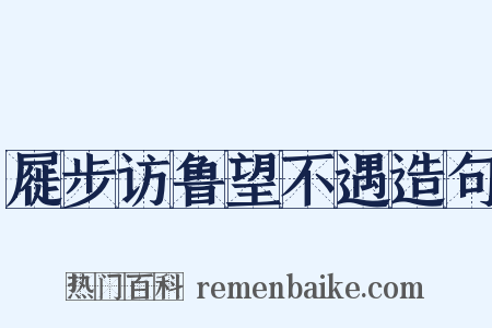 屣步访鲁望不遇造句是什么意思的图片